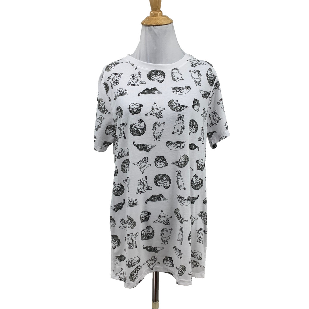 Taylor Swift T Shirt Womens XL White Rare Meredith Olivia Cat Motif Short Sleeve